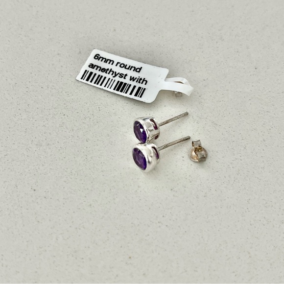 Sterling silver 925 Amethyst earrings - Picture 7 of 8